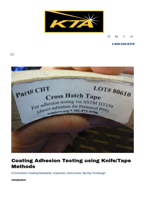 Coating Adhesion Testing using Knife/Tape Methods 